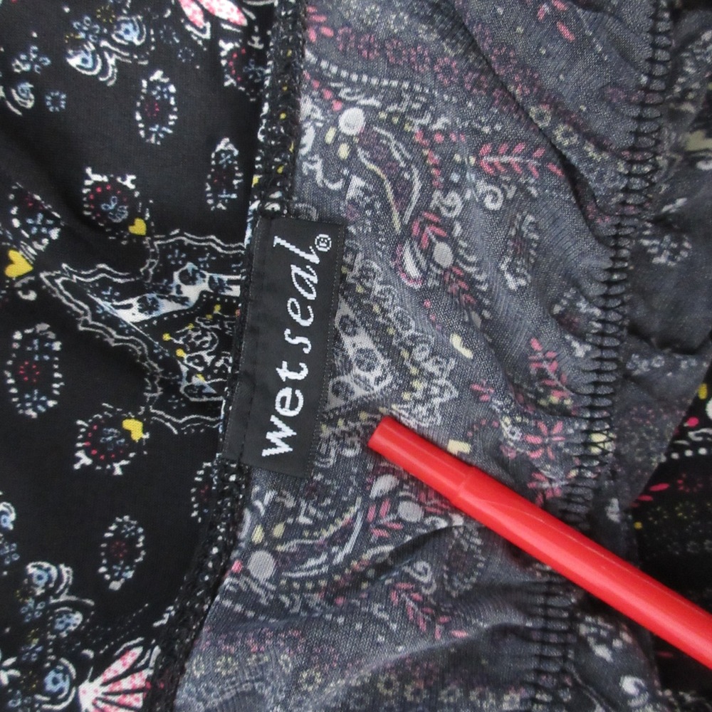 Wet Seal Maxi Dress Black Paisley Boho Whimsigoth Grunge Indie Festival Y2K - Picture 6 of 7